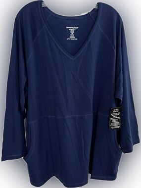 Dreams Co. Top 1X Petite 22/24 Blue Sleep Lounge Top